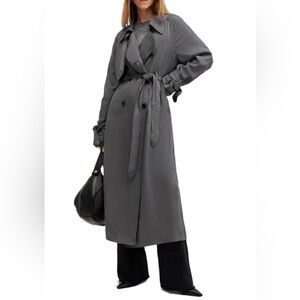 🆕 ALL SAINTS Koko Longline Oversized Trench Coat size XS NWT